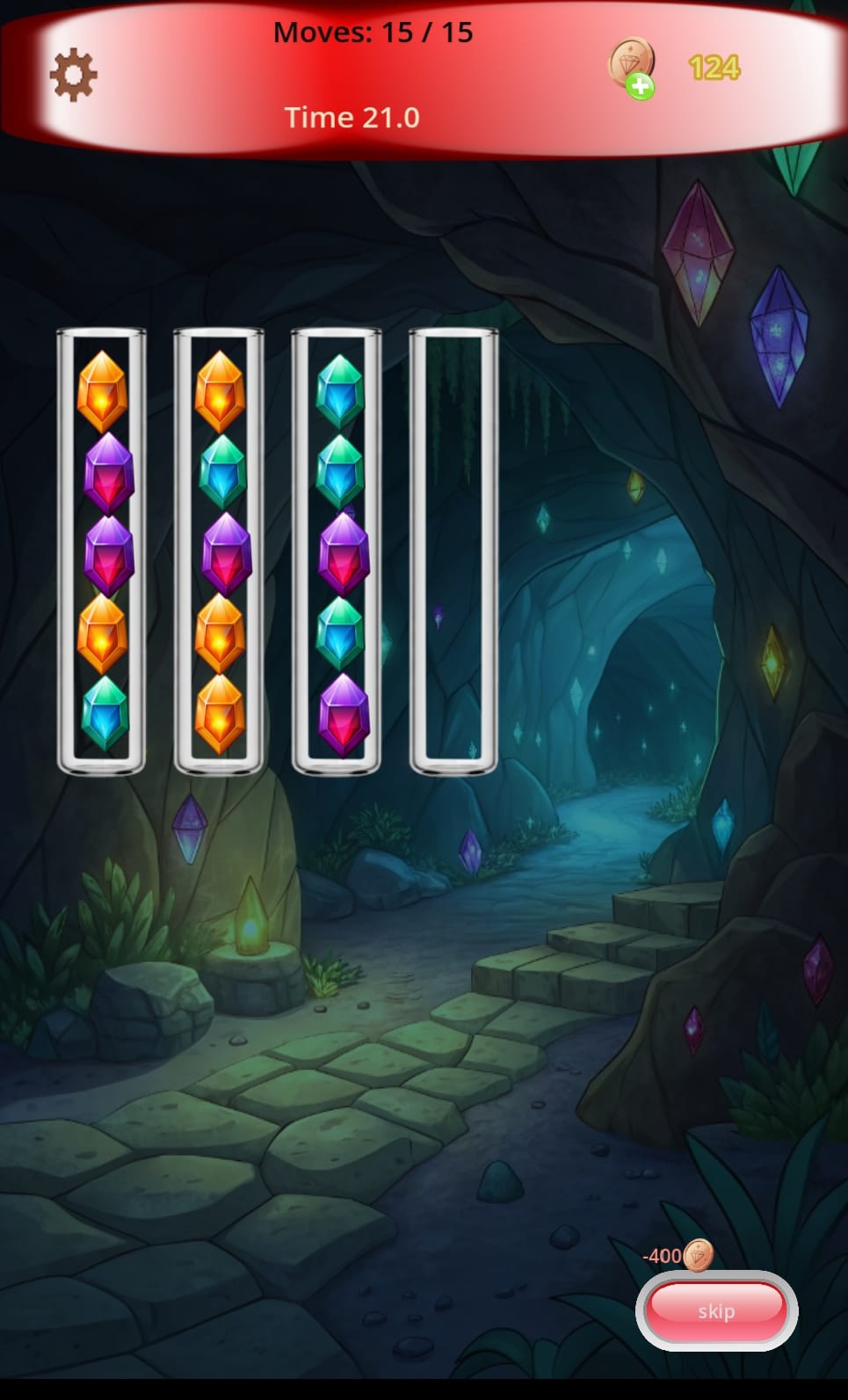 A fast-paced level with potions